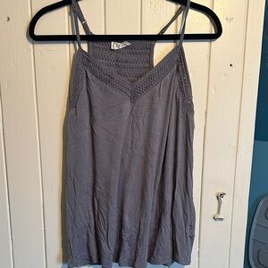 Elegant Gray Camisole with Crochet Trim